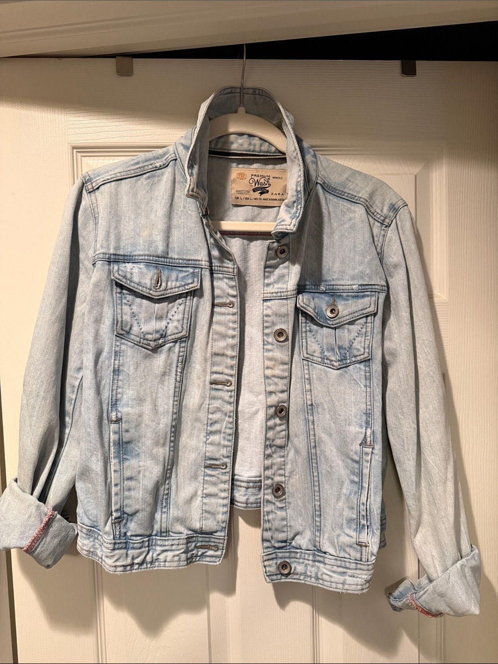 Zara Light Wash Blue Denim Jacket